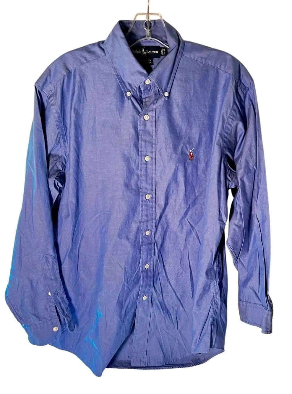 VTG Ralph Lauren Men's Yarmouth Button Down Shirt Oxford Blue Size 15/32